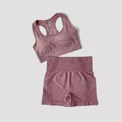 Conjunto de roupas femininas para prática esportiva, kit sem costura para ioga - loja online