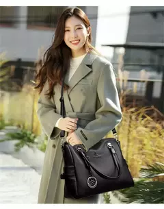 Imagem do Bolsas de luxo de couro macio bolsas femininas designer 3 camadas ombro crossbody