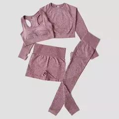 Conjunto de roupas femininas para prática esportiva, kit sem costura para ioga - loja online