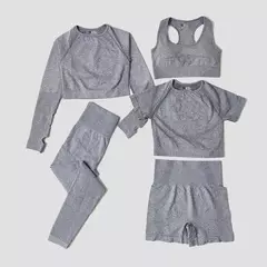 Conjunto de roupas femininas para prática esportiva, kit sem costura para ioga - comprar online