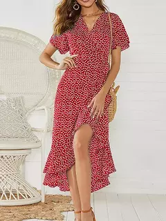 Maxi vestido impressão floral longo