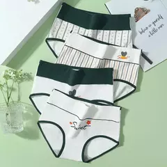 Calcinha de algodão de cintura alta 4pçs tamanho grande - comprar online