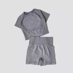 Conjunto de roupas femininas para prática esportiva, kit sem costura para ioga - loja online