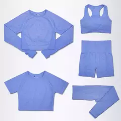 2/3/5 pçs sem costura feminino conjunto de yoga treino roupas esportivas - loja online