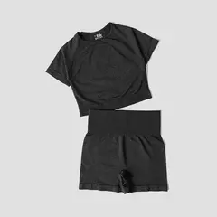 Imagem do Conjunto de roupas femininas para prática esportiva, kit sem costura para ioga