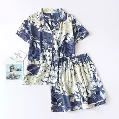 Primavera/verão novo 100% viscose pijama de calça e blusa manga comprida - loja online