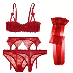 Imagem do Sexy Sutiãs e Ligas de Renda, Plus Size, Calcinhas, Tangas, Meias, 5 pcs
