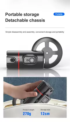 Imagem do Tripé sem fio Selfie Stick para transmissão ao vivo, rastreamento facial inteligente, luz de preenchimento removível, suporte do telefone, estabilizador