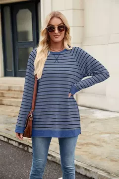Camisa Feminina Casual de Manga Comprida Sólida Elegante Túnica