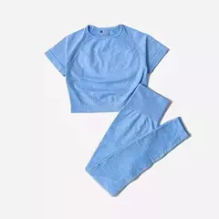 Conjunto de roupas femininas para prática esportiva, kit sem costura para ioga - comprar online