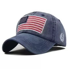 Boné azul fino do bordado da bandeira para homens, costume tático