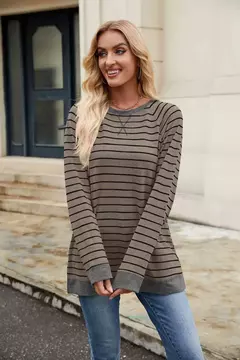 Camisa Feminina Casual de Manga Comprida Sólida Elegante Túnica - Smartshopstores Boutique