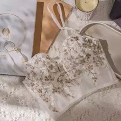 Conjunto Lingerie Francesa Feminina, Roupa Interior Sexy, Renda Bordada - Smartshopstores Boutique