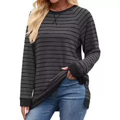 Camisa Feminina Casual de Manga Comprida Sólida Elegante Túnica - comprar online