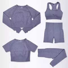 2/3/5 pçs sem costura feminino conjunto de yoga treino roupas esportivas - comprar online