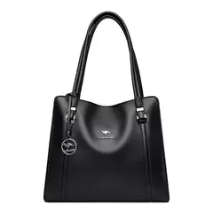 Imagem do Bolsas de luxo de couro macio bolsas femininas designer 3 camadas ombro crossbody