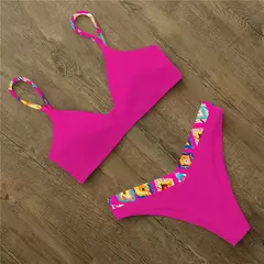 Conjunto de biquíni brasileiro sexy para mulheres, maiô push up, monocromátic na internet