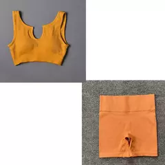 Conjunto de esporte sem costura feminino 2 de duas peças