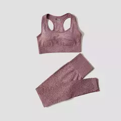 Conjunto de roupas femininas para prática esportiva, kit sem costura para ioga