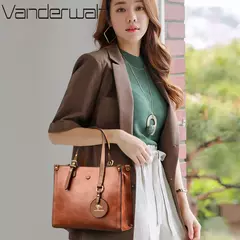 Bolsa de couro vintage para mulheres 3 camadas, bolsa casual para senhoras, bols - comprar online