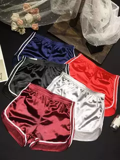 Imagem do Shorts finos e sedosos femininos, cintura alta, casual