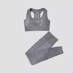 Conjunto de roupas femininas para prática esportiva, kit sem costura para ioga - loja online