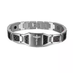Pulseira magnética masculina, fibra de carbono, saúde e energia, 12mm na internet