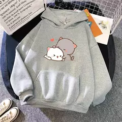 Casaco grande com estampa kawaii feminina, capuz, roupa unissex - comprar online
