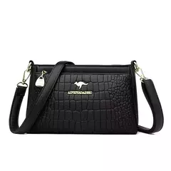 Imagem do Bolsas de luxo de couro macio bolsas femininas designer 3 camadas ombro crossbody