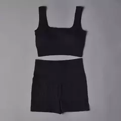 Conjunto de esporte sem costura feminino 2 de duas peças