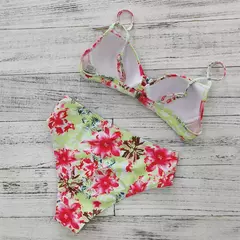 Biquíni feminino sexy com estampa de folhas, roupa de banho - Smartshopstores Boutique