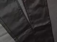Calças de couro sintético de cintura alta para mulheres, jeans skinny para men - loja online