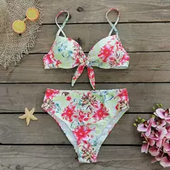 Biquíni feminino sexy com estampa de folhas, roupa de banho - Smartshopstores Boutique