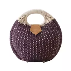 Bolsas Rattan Shell para Feminino, Tote Redonda Pequena Casual - comprar online