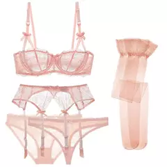 Sexy Sutiãs e Ligas de Renda, Plus Size, Calcinhas, Tangas, Meias, 5 pcs - comprar online