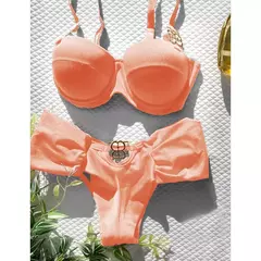 Biquíni feminino sexy com estampa de folhas, roupa de banho na internet