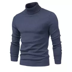Suéter de gola alta grosso, masculino, pulôver casual, monocromático, alta qualidade na internet