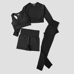 Conjunto de roupas femininas para prática esportiva, kit sem costura para ioga - Smartshopstores Boutique
