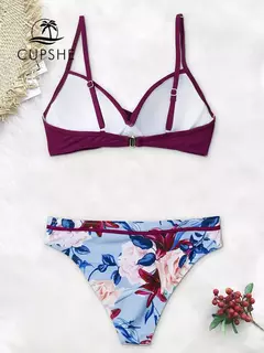Biquíni floral feminino sexy tanga duas peças - comprar online