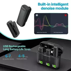 Ulanzi j12 microfone de lapela sem fio, conjunto de microfones de lapela, gravação de vídeo curta, mini microfone para iphone, android, transmissão ao vivo - Smartshopstores Boutique