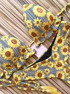 Conjunto sexy de biquíni estampado em pôa - comprar online