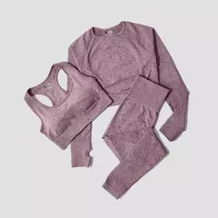 Conjunto de roupas femininas para prática esportiva, kit sem costura para ioga