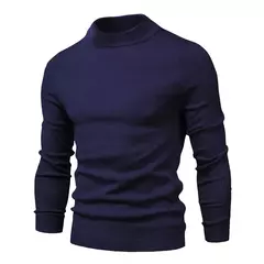 Suéter de gola alta grosso, masculino, pulôver casual, monocromático, alta qualidade na internet