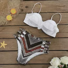 Imagem do Biquíni feminino sexy com estampa de folhas, roupa de banho