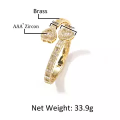 Baguette coração manguito pulseira micro palhado bling cúbico 6mm na internet