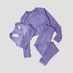 Conjunto de roupas femininas para prática esportiva, kit sem costura para ioga - comprar online