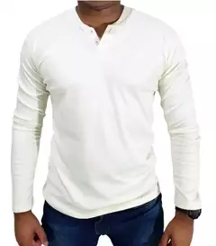 CAMISETA HENLEY CANELADA SLIM FIT MANGA LONGA - Smartshopstores Boutique