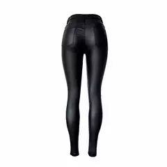 Calças de couro sintético de cintura alta para mulheres, jeans skinny para men na internet