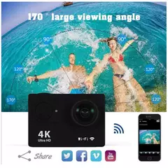 Imagem do Câmera de Ação Ultra HD, Capacete Impermeável, Gravação de Vídeo, Câmera Esportiva, WiFi, 2,0", 170 D, 720 P, 30fps