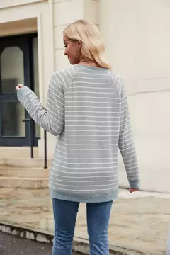Camisa Feminina Casual de Manga Comprida Sólida Elegante Túnica